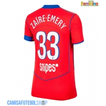 Camisa de time de futebol Paris Saint-Germain Warren Zaire-Emery #33 Replicas 3º Equipamento Feminina 2025-26 Manga Curta